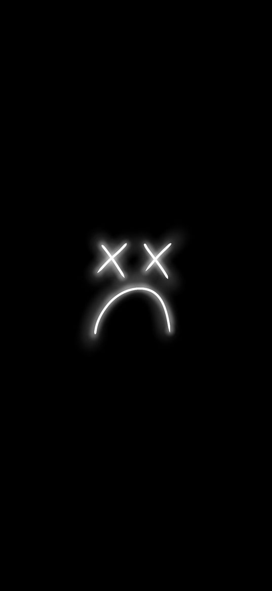 face, sad, sadness, mask, neon, white, black background