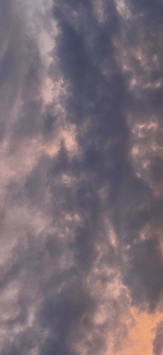 sunset, yellow, cirrus, evening, cloud, purple