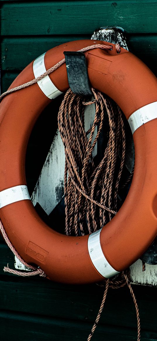 life buoy, rope, orange