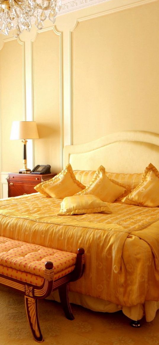 sofa, design, yellow, curtains, interior design, apartment, room, chair, bed, lamps, pillows, bedroom, style