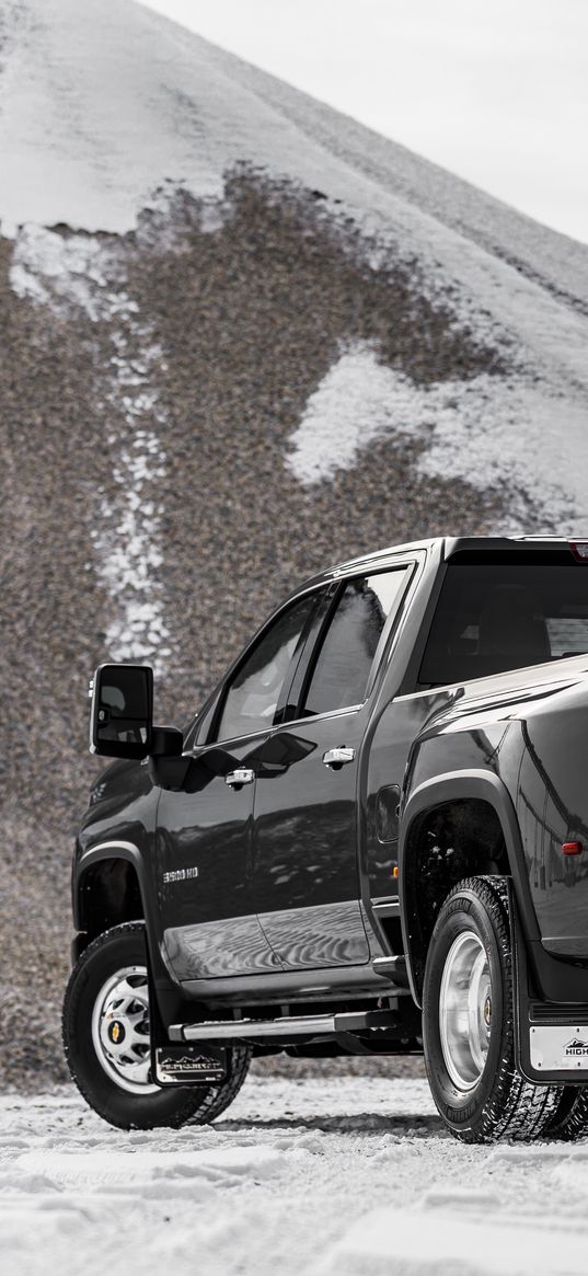 chevrolet silverado, chevrolet, car, black, suv, back view