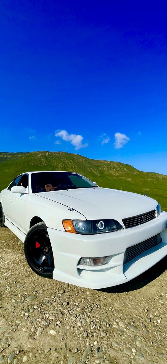 toyota mark 2, toyota, car, white, nature