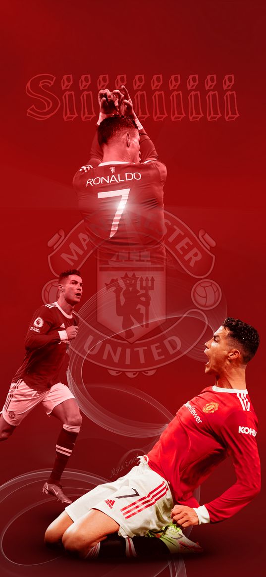 cristiano ronaldo, soccer player, soccer, manchester united, red background, sports