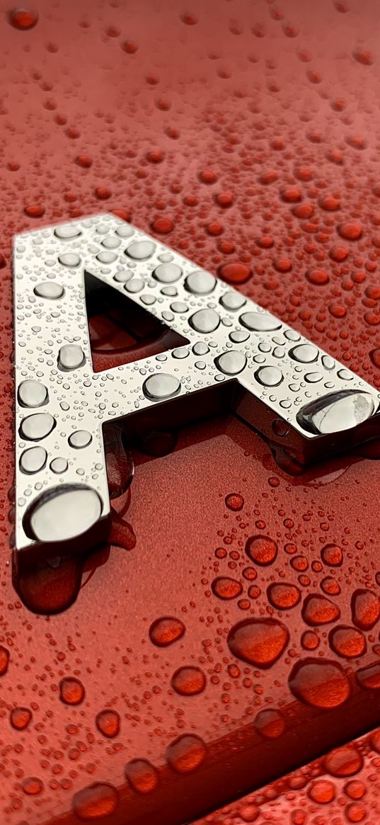 a, letter, surface, red, drops