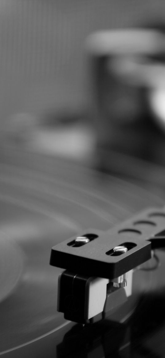 turntable, music, vinyl, black and white