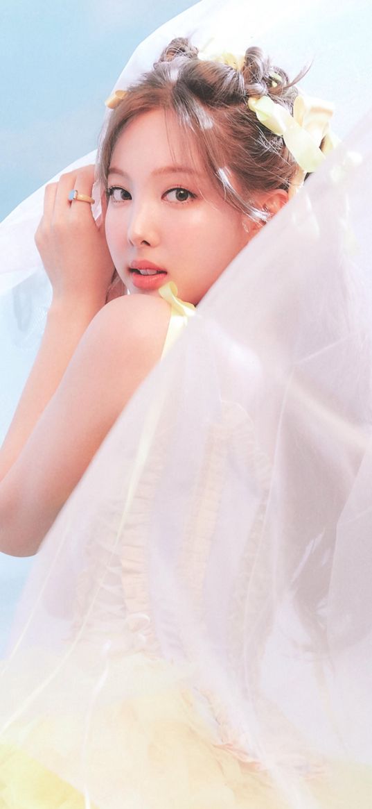 iu, k-pop, singer, girl, portrait, veil