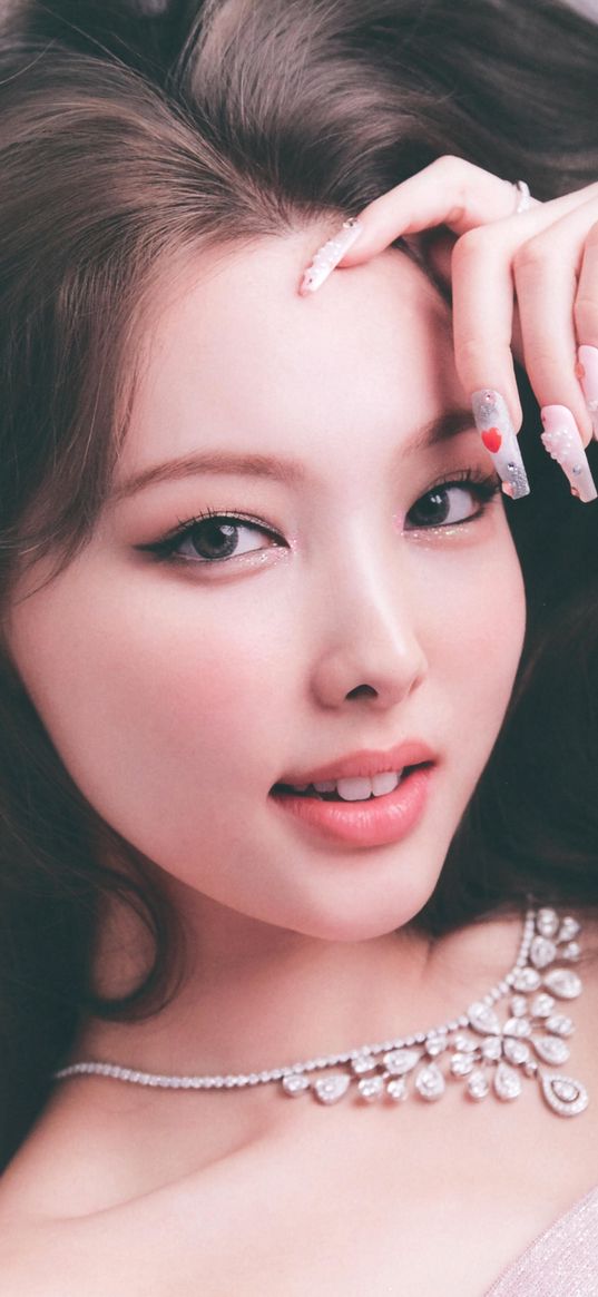 nayeon, twice, band, k-pop, girl, singer, idol, portrait, necklace