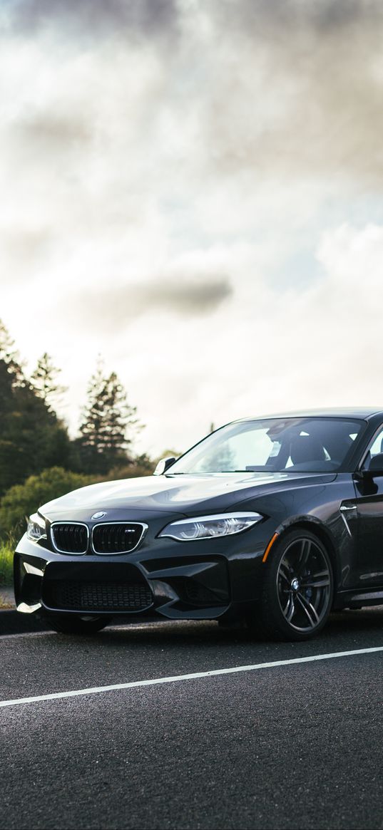 bmw m2, bmw, car, black, asphalt