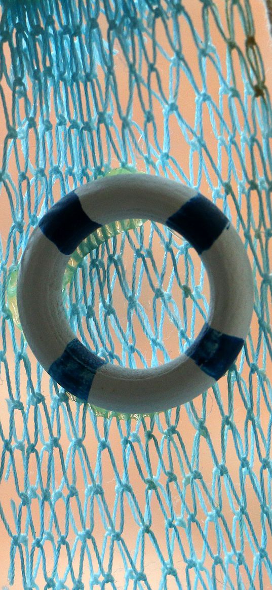 life buoy, grid, blue, white