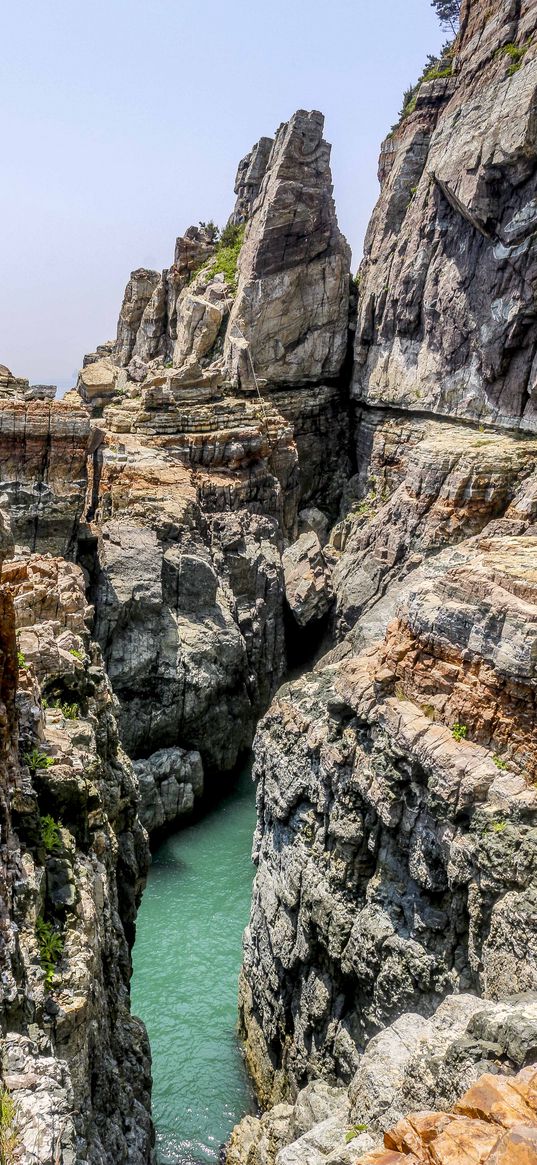 rocks, gorge, river