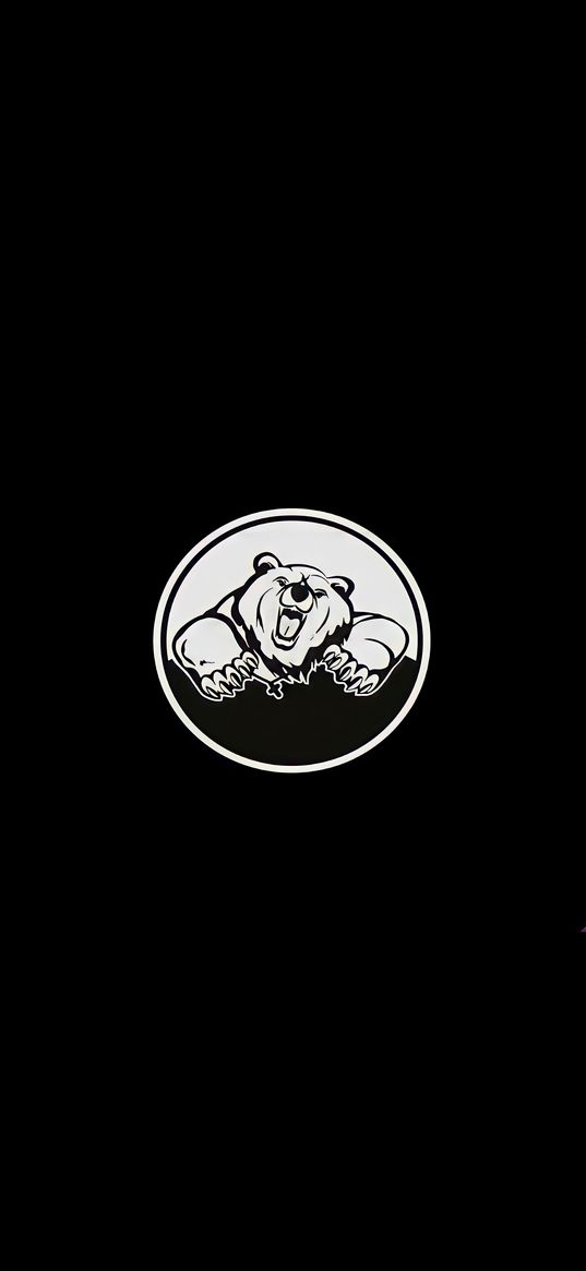 bear, angry, cross, logo, black and white