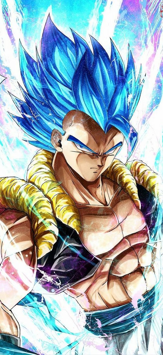 vegeta, dragon ball, anime, fighter, guy, blue hair, super strength, magic, art