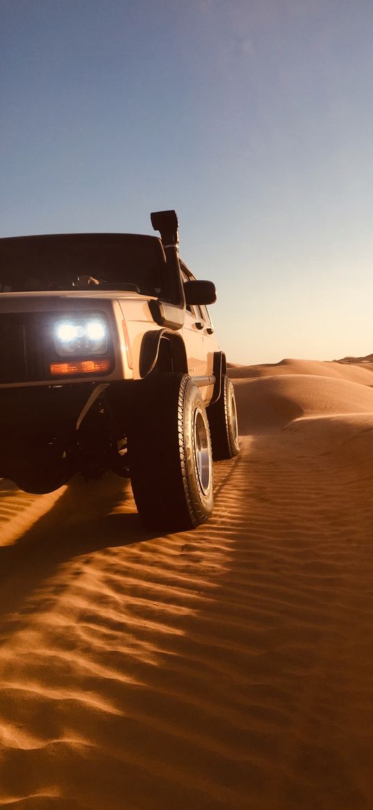 jeep grand cherokee, jeep, suv, car, sand, dunes, desert