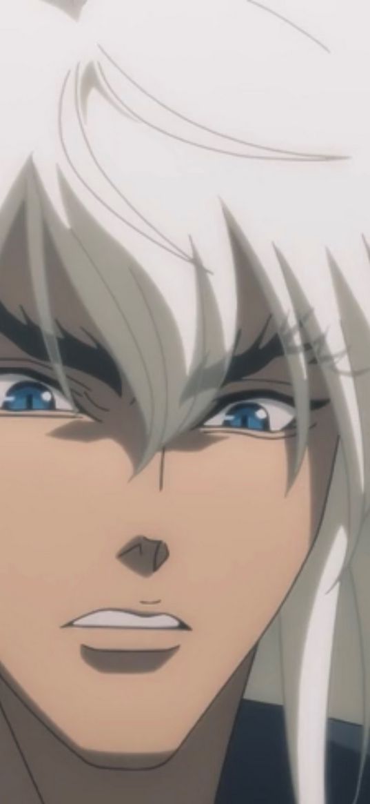 dark schneider, bastard, anime, man, guy, white hair, fright, surprise, beautiful, art