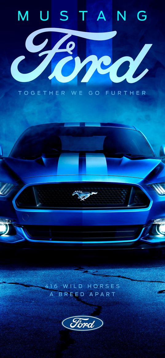 ford mustang, ford, sports car, car, blue, logo, smoke