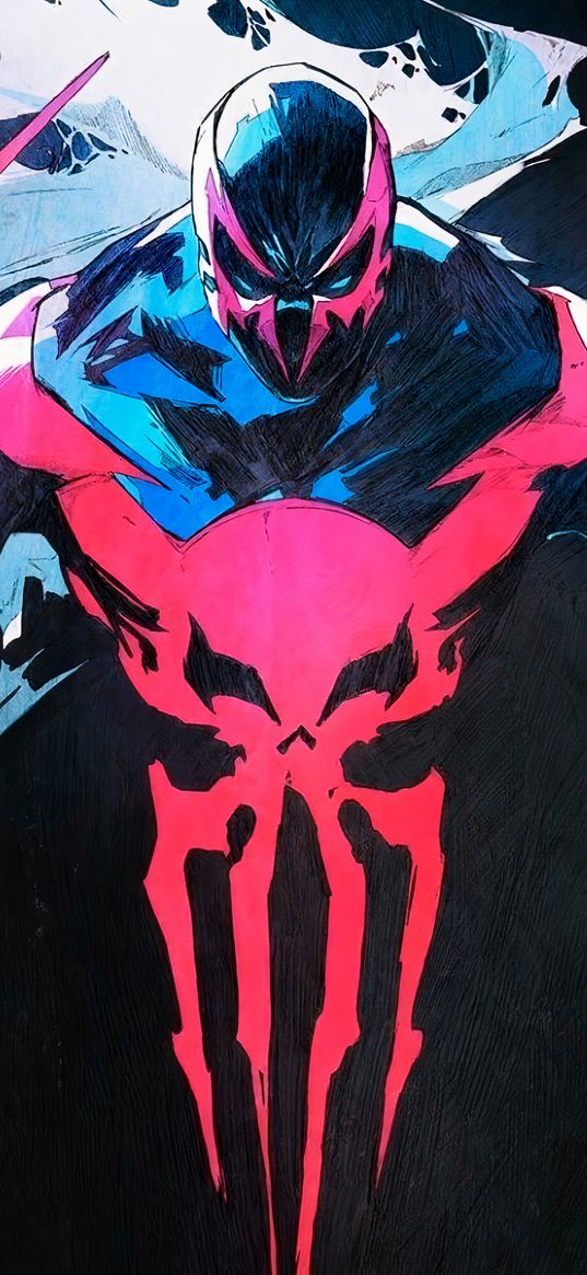 spider-man 2099, spider-man, spiderman, superhero, marvel, black, red, drawing, art