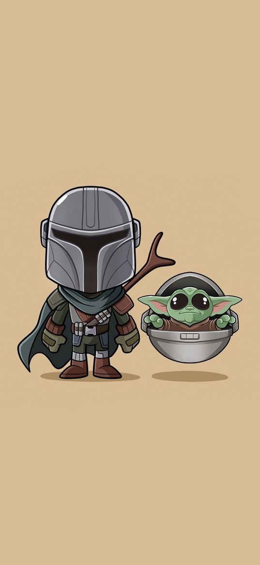 mandalorian, grogu, tv series, star wars, soldier, helmet, yoda, art