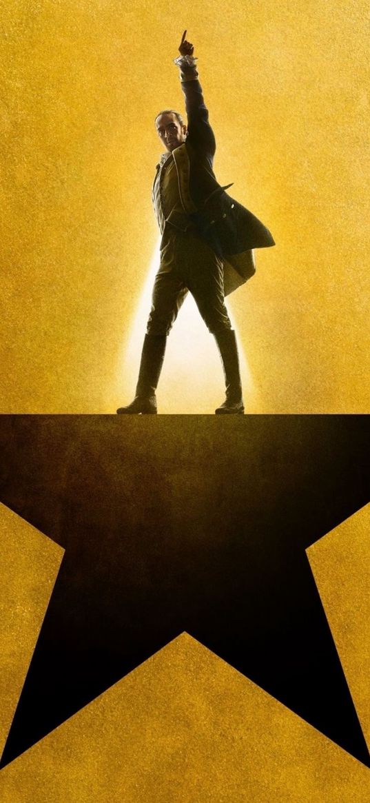 hamilton, musical, man, star, broadway, black, gold, poster