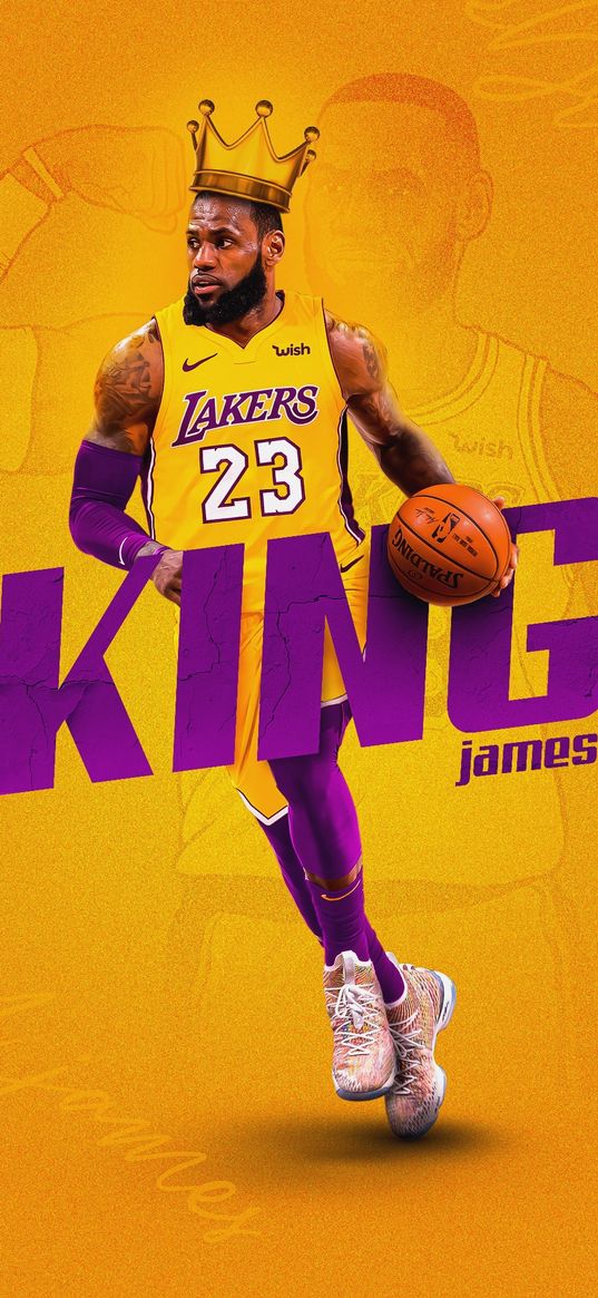 lebron james, basketball player, basketball, king, crown, nba, sports, yellow, purple