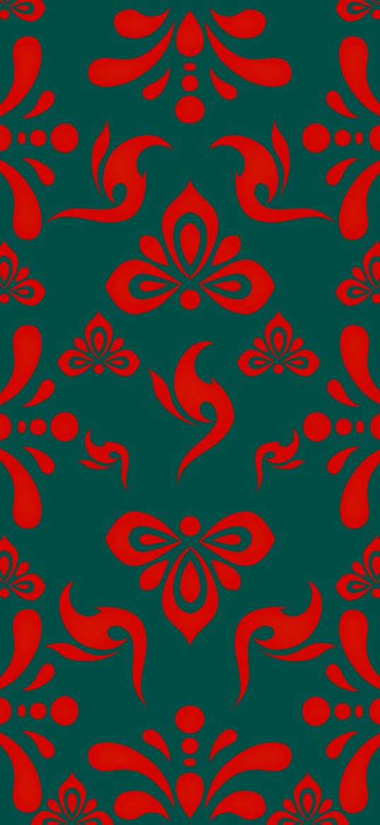 ornament, pattern, monogram, red, green background, abstraction