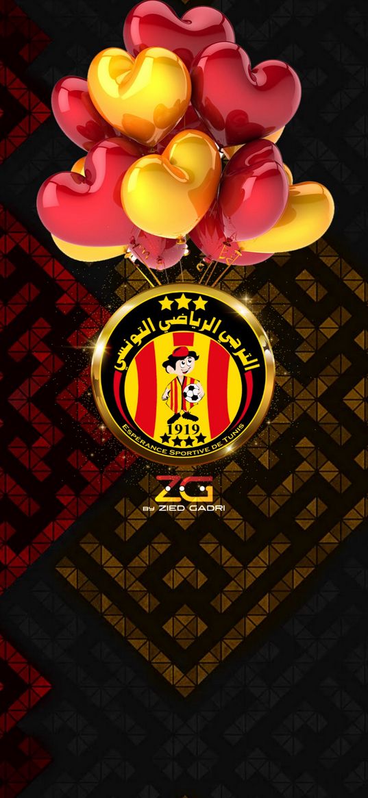 esperance, tunisia, logo, football club, balloons