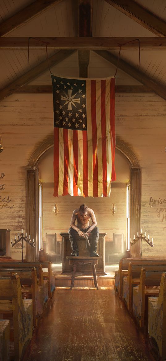 far cry 5, war, flag, game