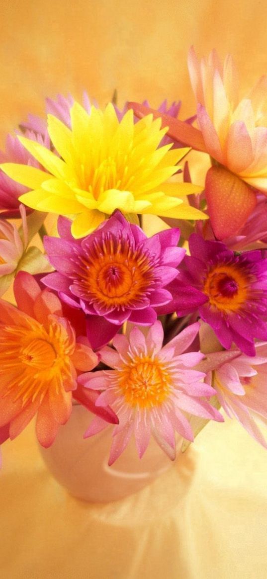 flowers, bouquet, bright, vase, blurring