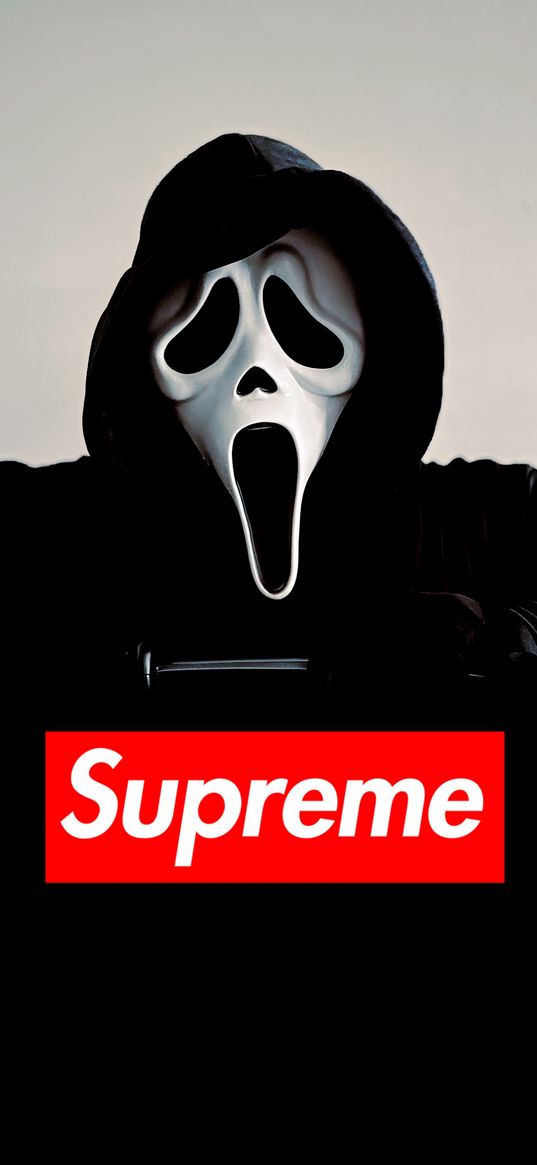 scream, maniac, movie, horror, mask, hood, supreme