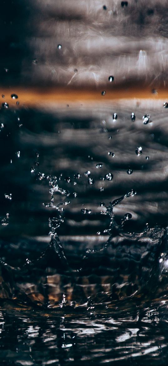 water, splashes, drops, macro, dark