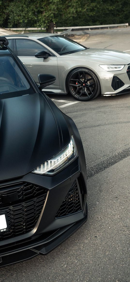 audi, audi rs6, cars, black, grey