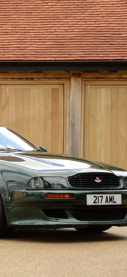 aston martin, v8, vantage, 1993, green, side view, style