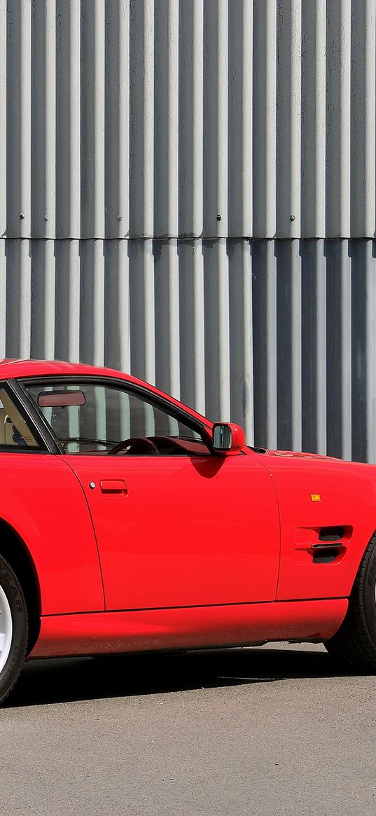 aston martin, v8, vantage, 1993, red, side view, style, auto