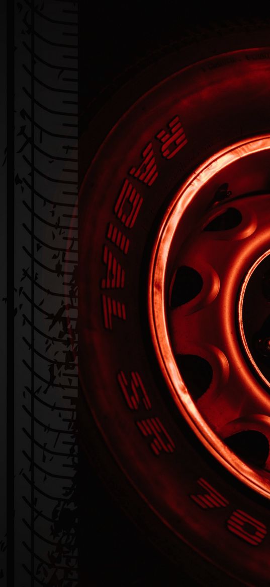 tyre, track, wheel, red, rim, car, automotive