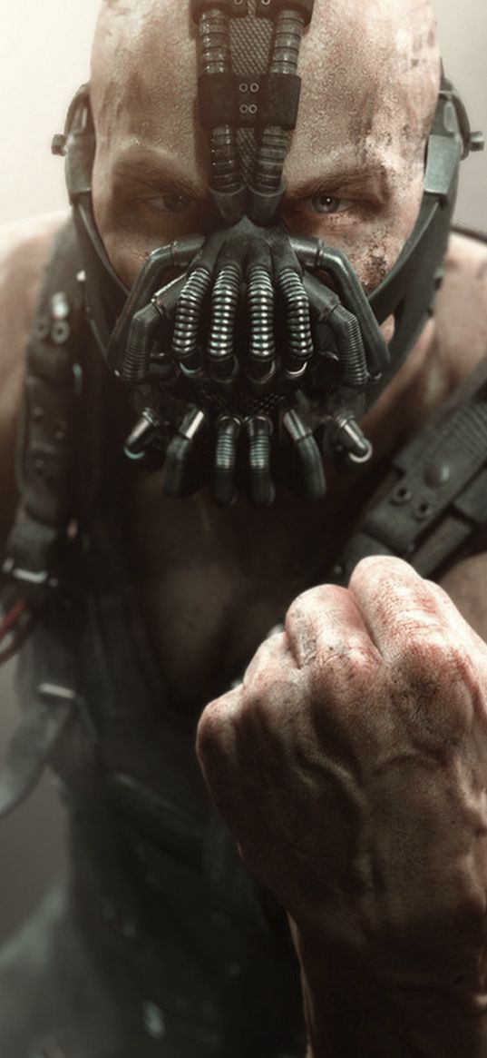 bane, dark knight, movie, dc, comics, villain, mask, fist