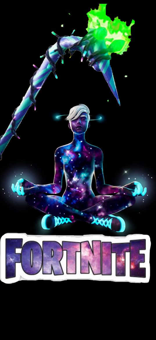 fortnight, game, girl, space, meditation, inscription