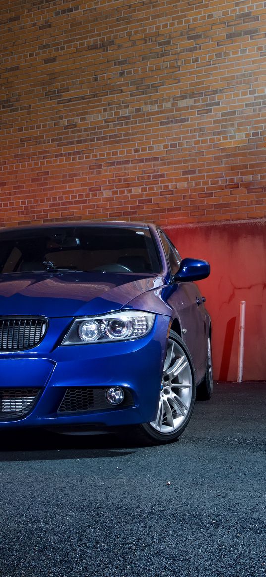 bmw m5, bmw, car, blue, front view, asphalt