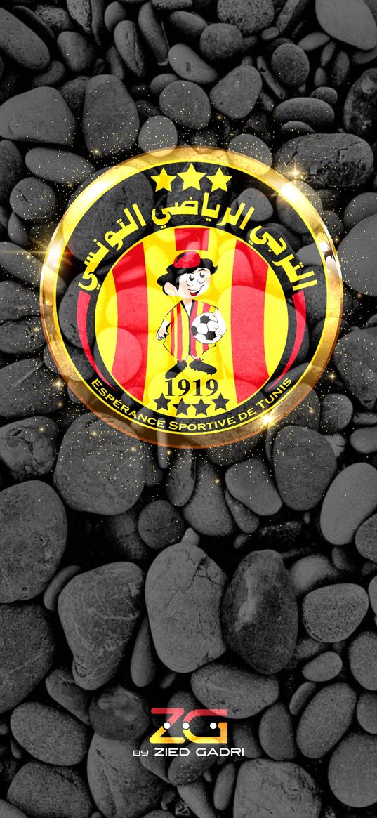 esperance tunis, football club, emblem, stones