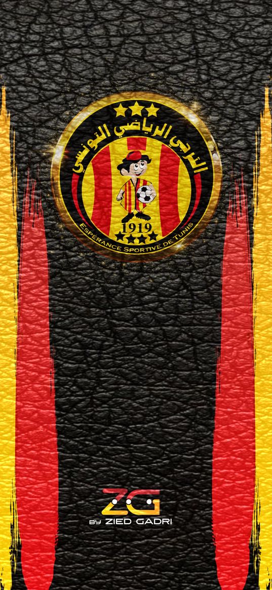 esperance tunisia, football club, emblem, black, stripes, texture