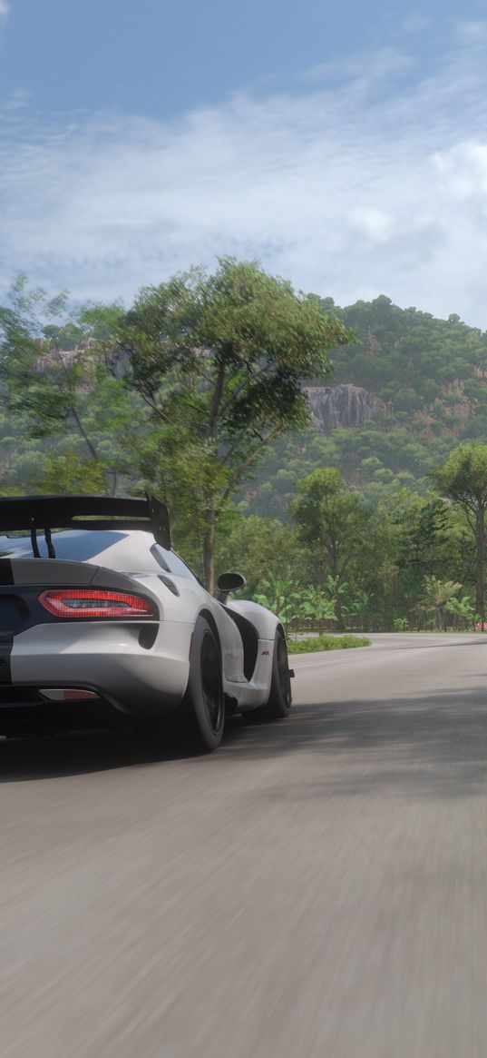 forza horizon, game, dodge viper, dodge, sports car, car, race, speed, track, nature