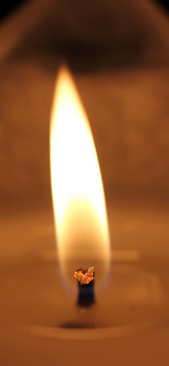 flame, wick, candle, macro