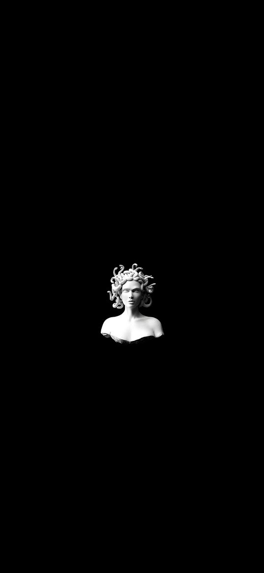 gorgon medusa, statue, mythology, art, white, black background