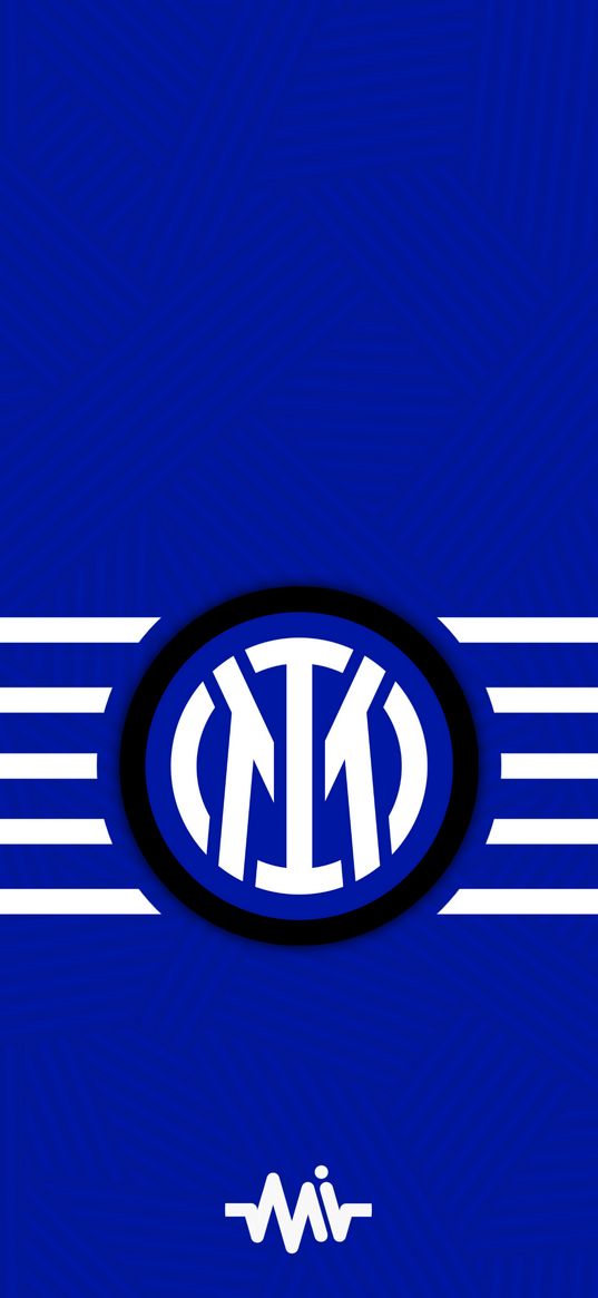 internazionale, football club, soccer, logo, blue background, sports