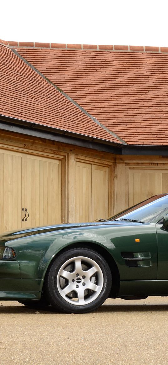 aston martin, v8, vantage, 1993, green, side view, auto