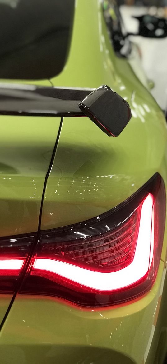 bmw m4, bmw, car, tail light, green