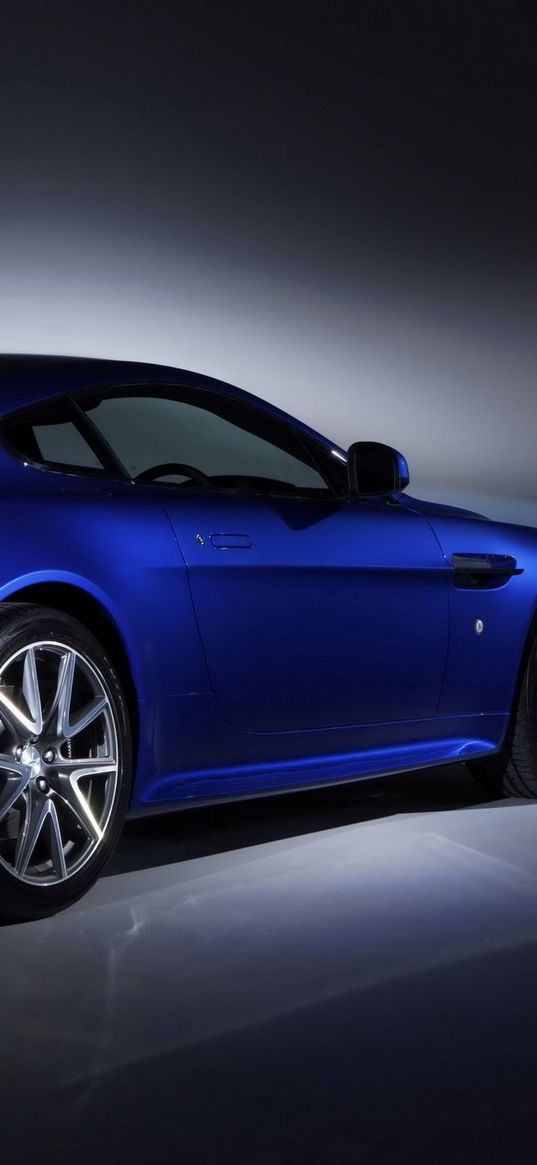 aston martin, v8, vantage, 2011, blue, side view, style, auto