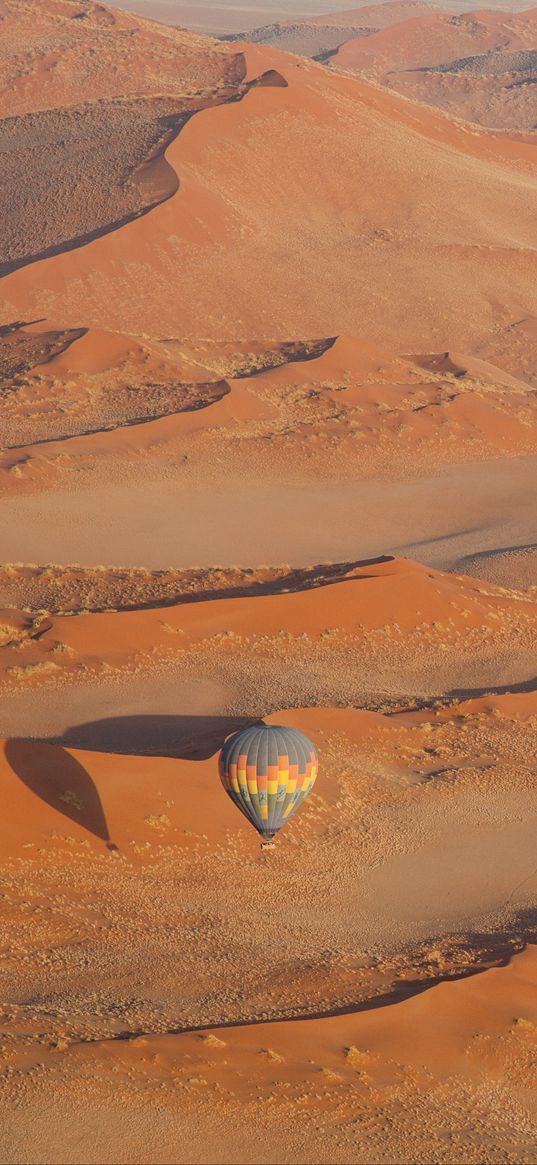 desert, sands, dunes, hot air balloon