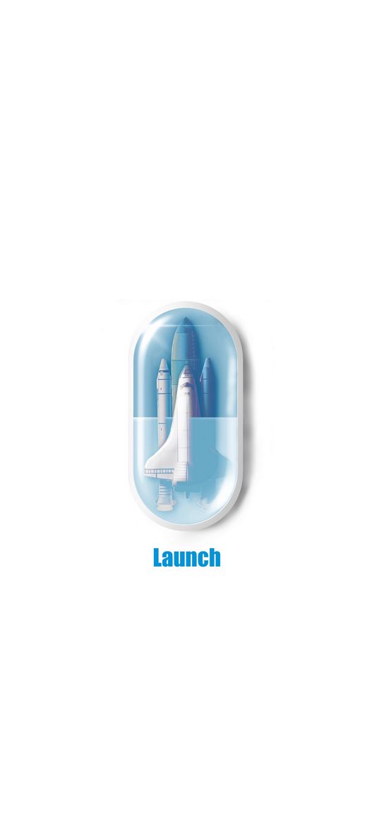 shuttle, rocket, launch, blue, white background, art