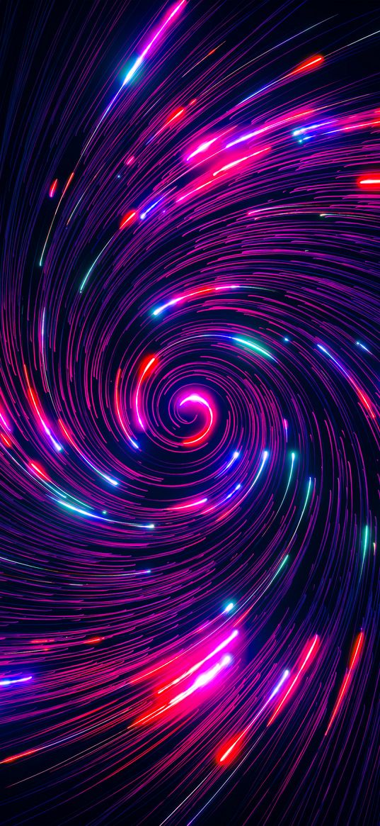 abstract, colour, lines, neon, glow, spiral