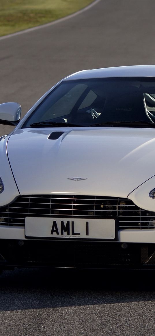 aston martin, v8, vantage, 2011, white, front view, auto