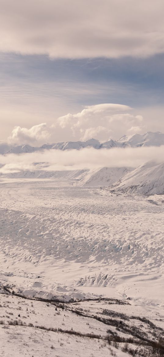 glacier, snow, winter, relief